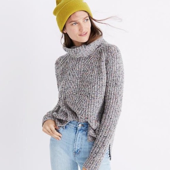 Madewell Sweaters - Madewell Colorfleck Ribbed Turtleneck Sweater XS